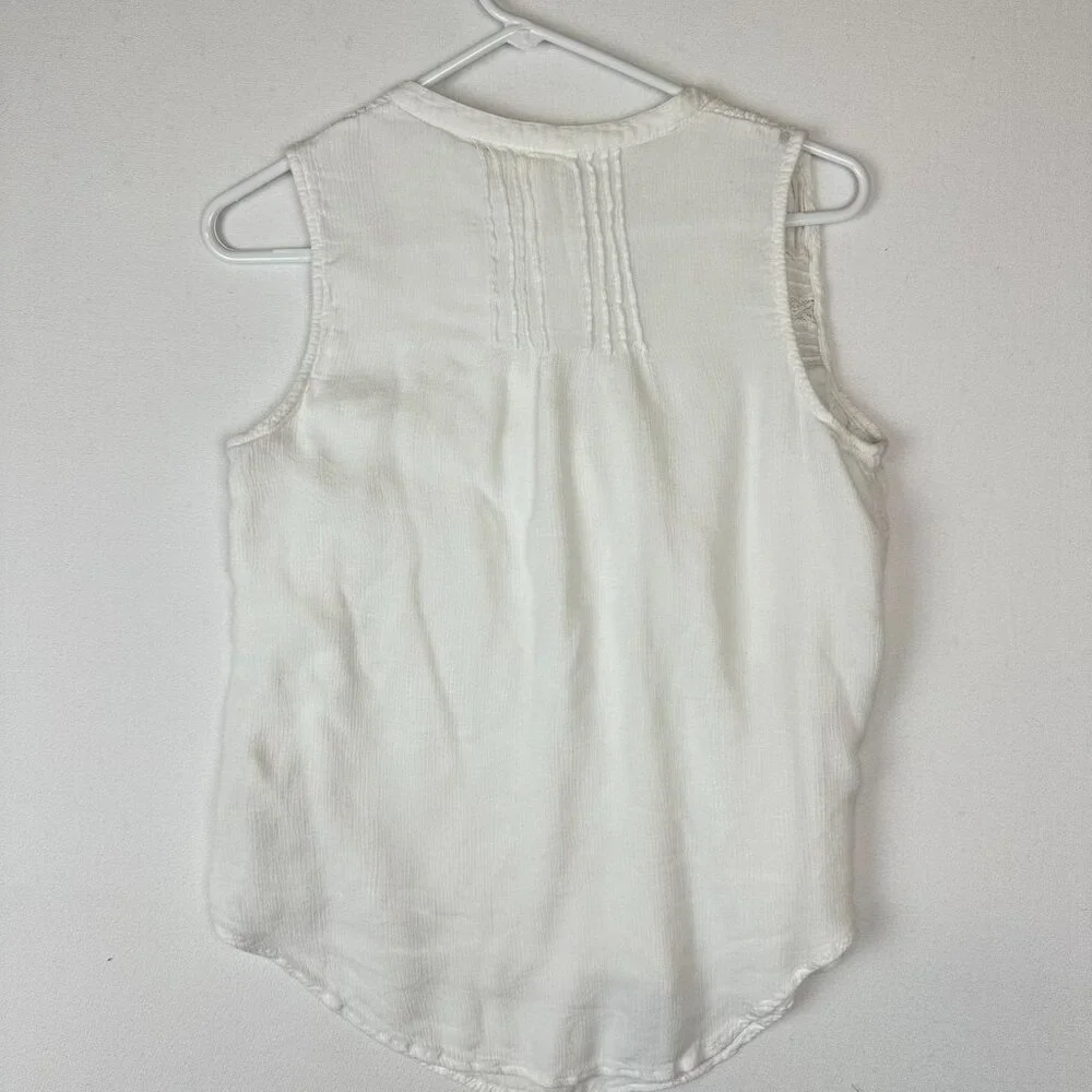 Meadow & Rue Anthropologie Button down Tank White Boho Cottagecore‎
